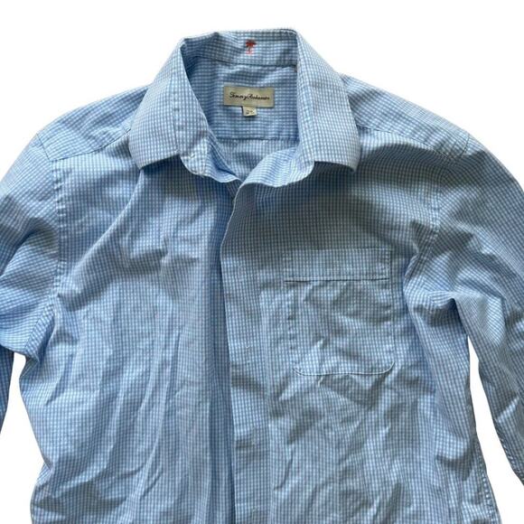 Tommy Bahamas Button Down Shirt Light Blue & White 15.1/2 - Picture 2 of 5